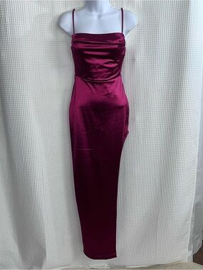 iliana cowl neck high slit satin column dress Windsor | Dresses | Windsor Med lipstick-day-23